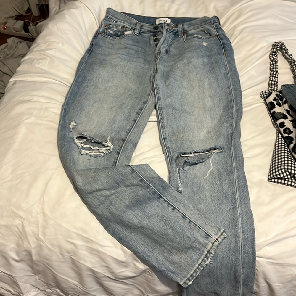 PISTOLA— like new— light wash button fly denim